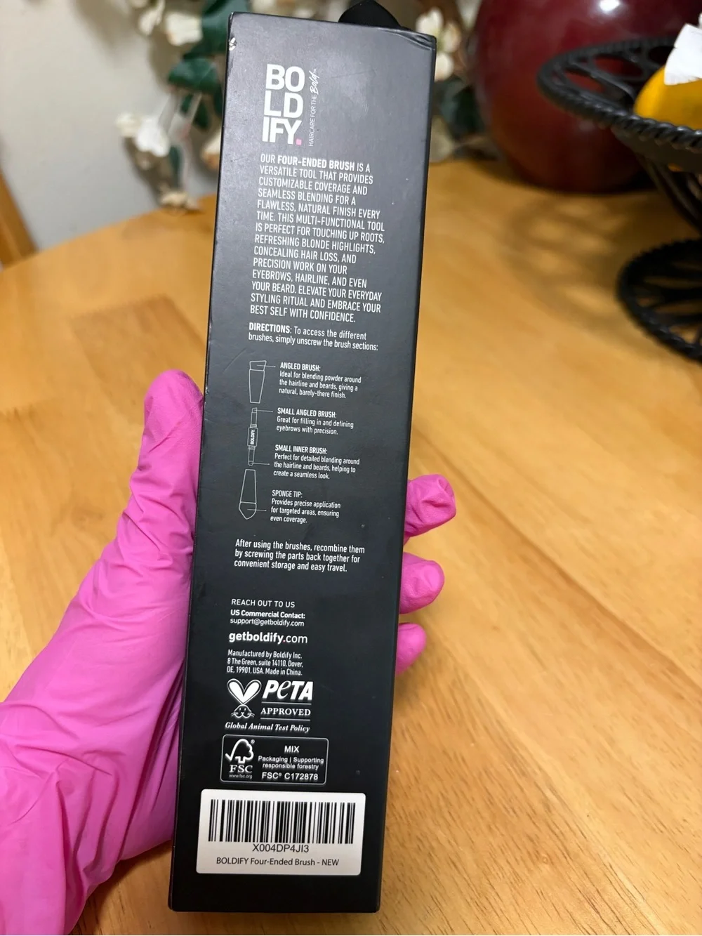Boldify Four-Ended Hairline Powder Brush, brand new in DAMAGED BOX, full Sz $30